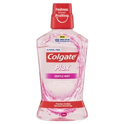 Colgate Plax - Antibacterial Fluoride Mouthwash - Alcohol Free - Gentle Mint 500ml, 4-Pack